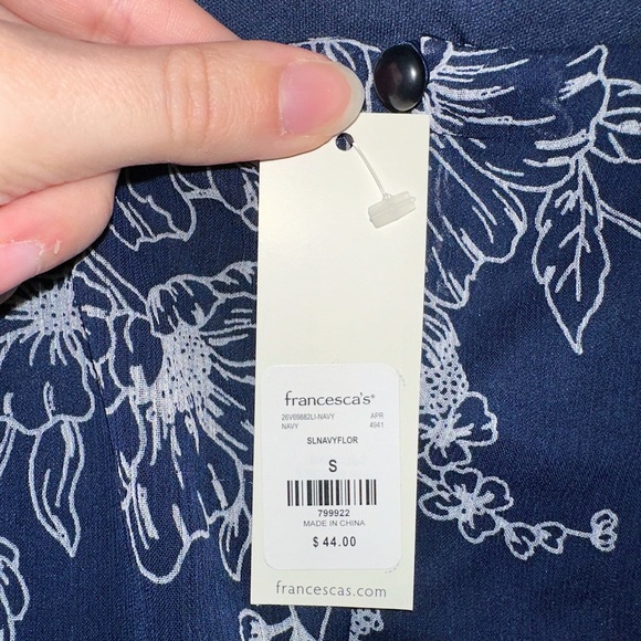 Navy and White Spaghetti Strap Mini Dress - Picture 6 of 6